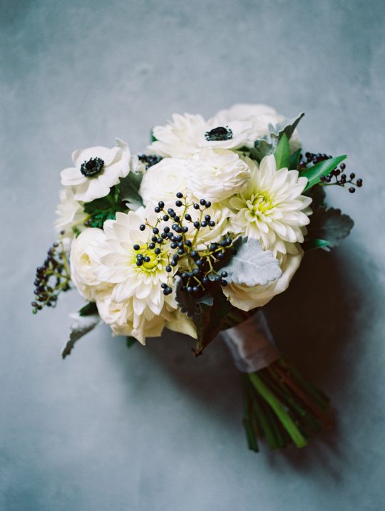 Black and White Elegant Wedding Bouquet
