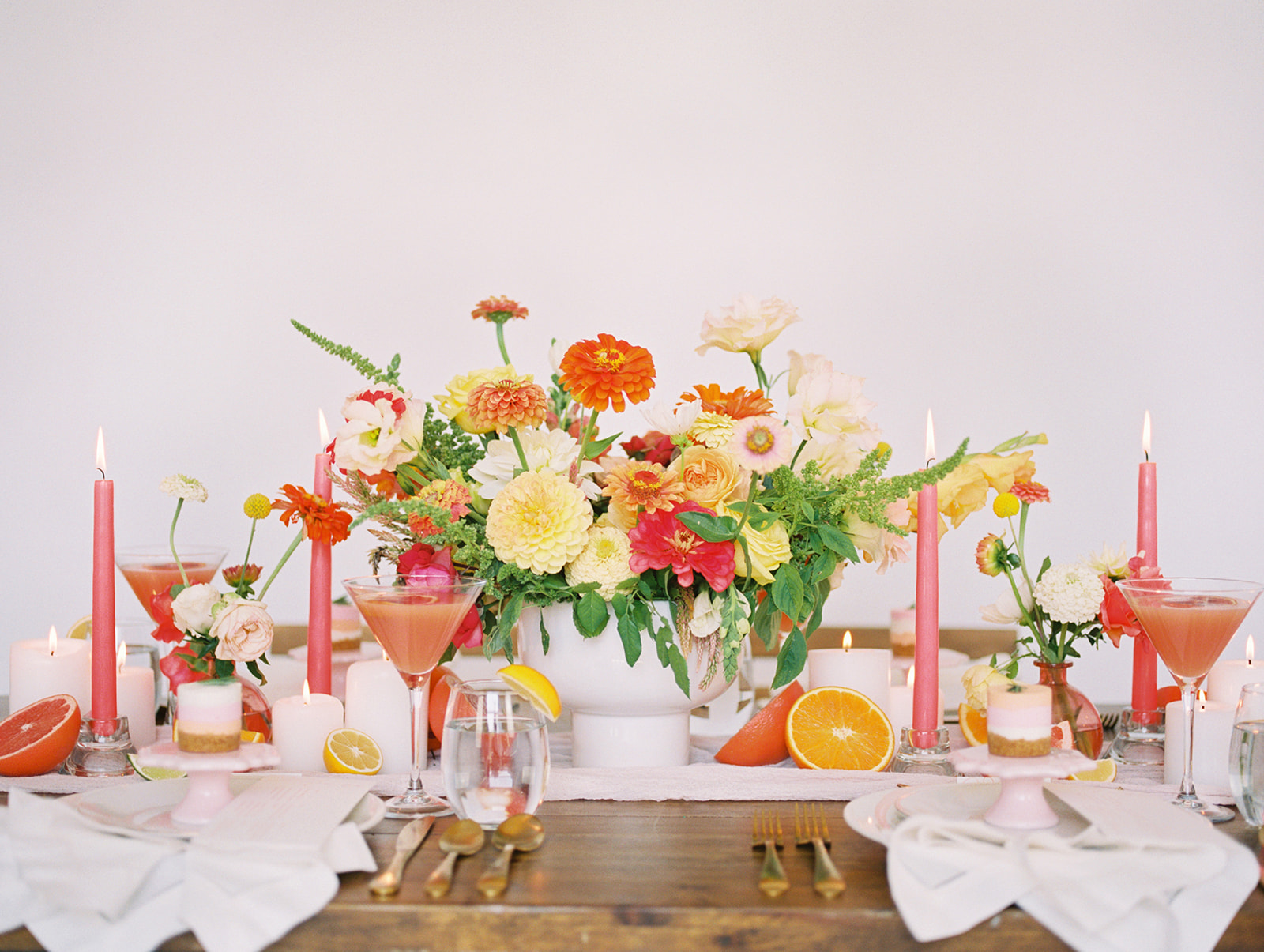 Bright Pink Peach Coral Orange Wedding Inspiration