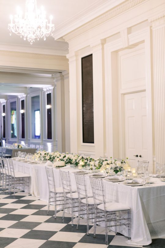 Classic Elegant Black and White Wedding Reception