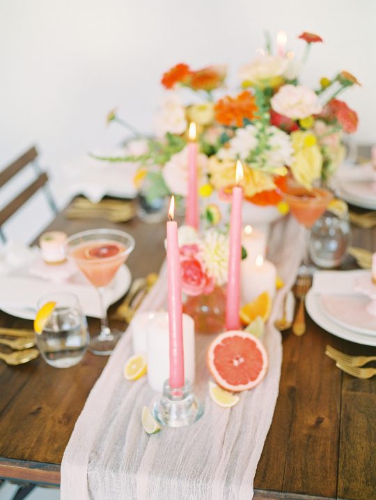 Pink Wedding Candle Table