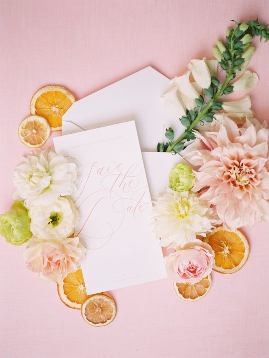 Summery Citrus Pastel Save the Date