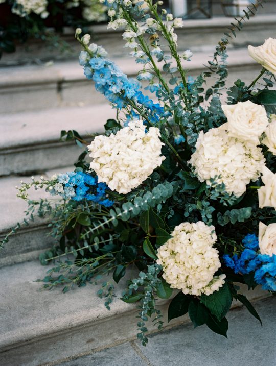 White and Blue Wedding Flowers