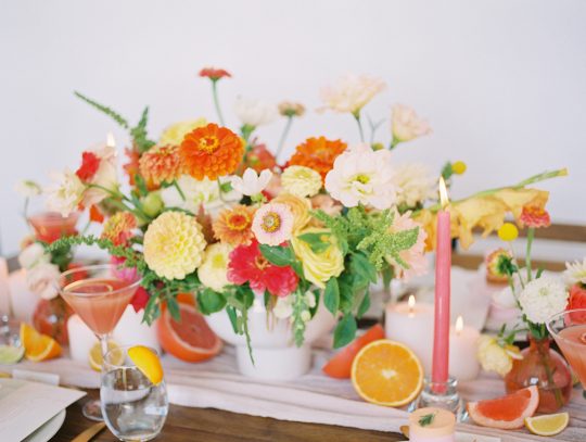 Yellow Orange and Pink Wedding Color Palette