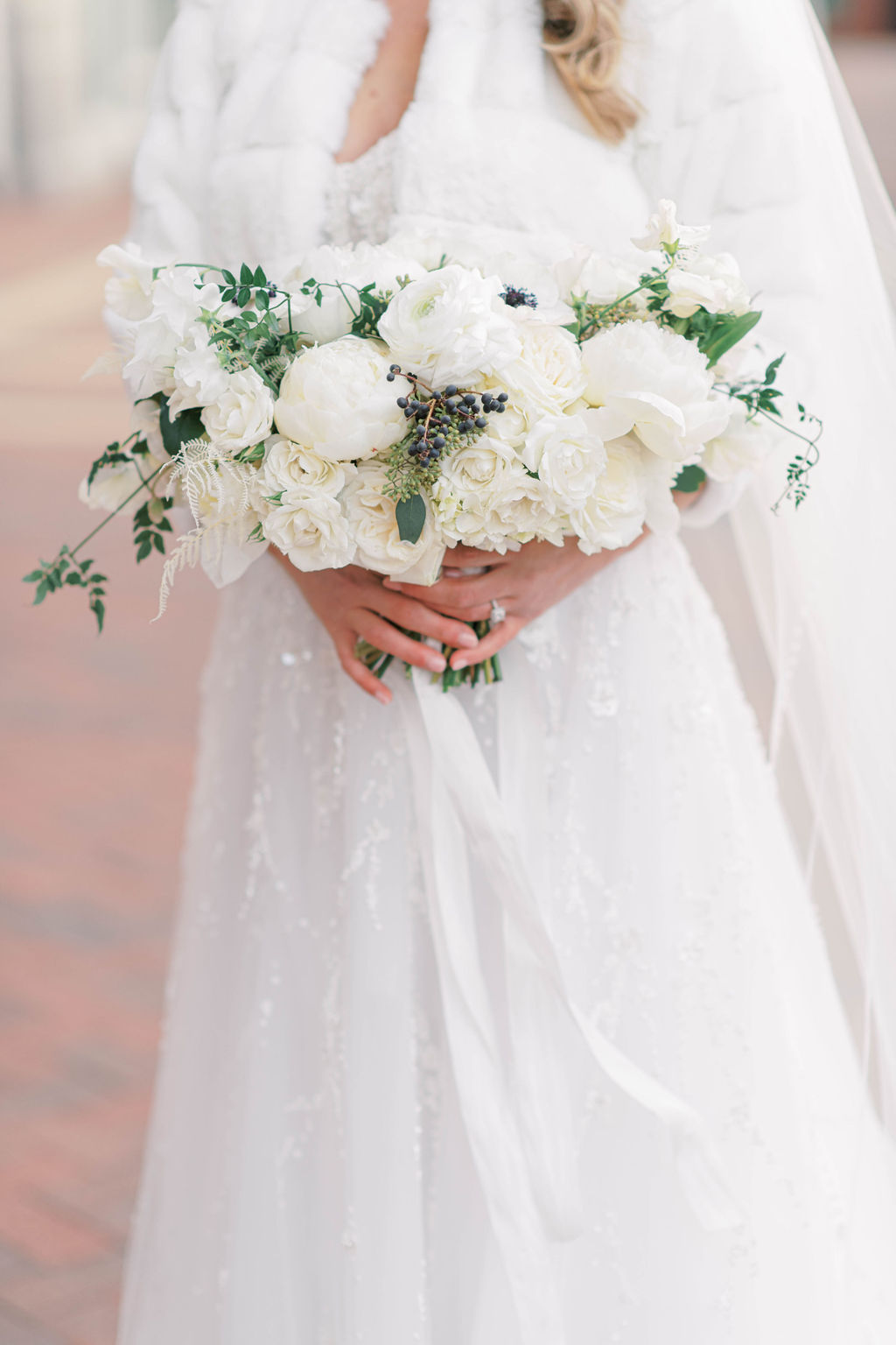 Classic Elegant White Wedding Bouquet