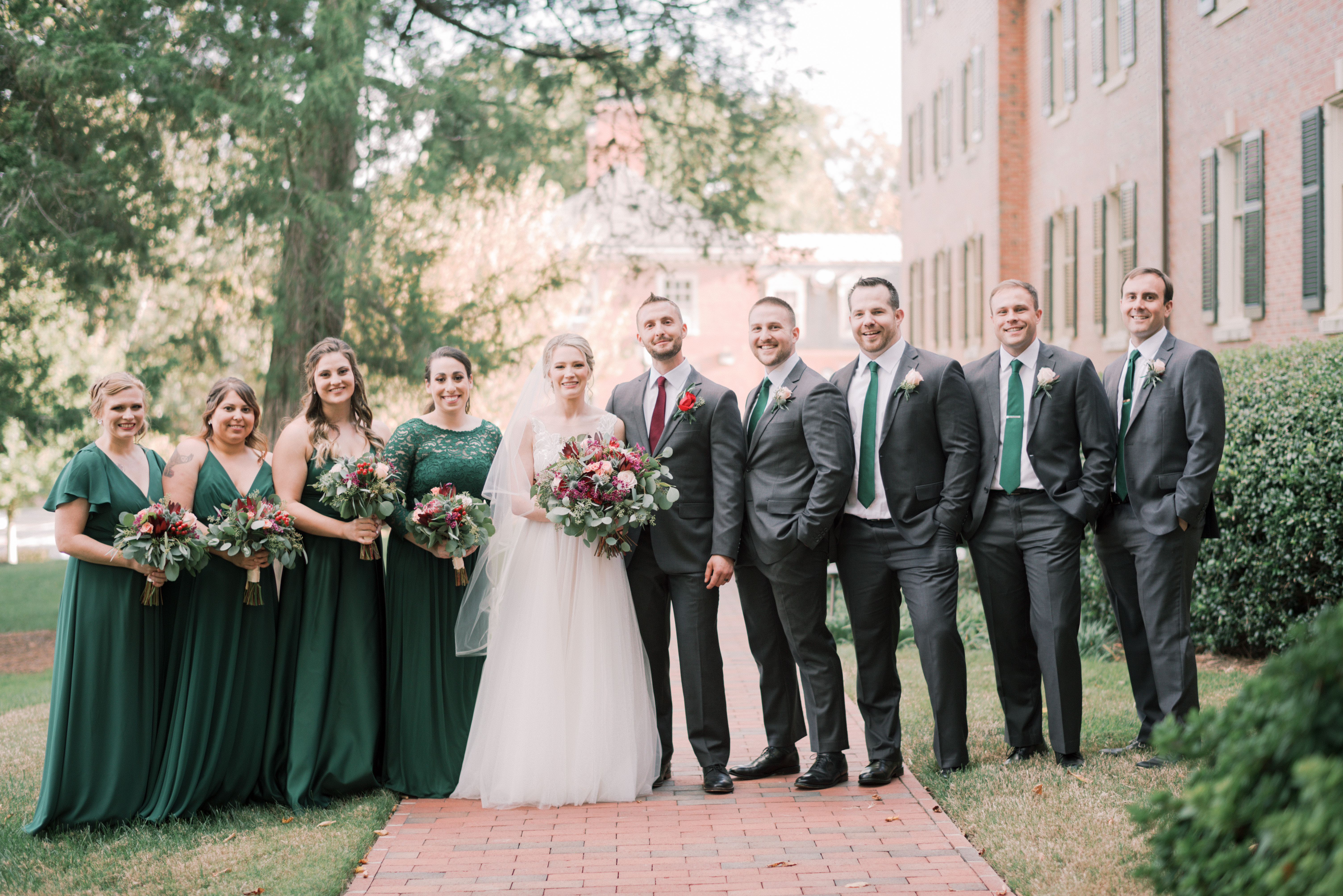 Green and Red Wedding Party