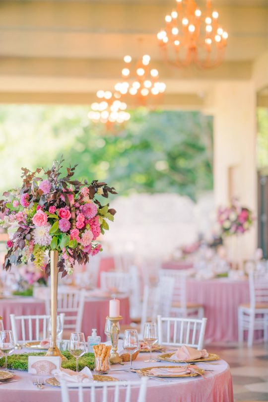 Shades of Pink Wedding Reception Decor