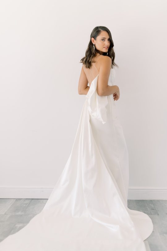 Strapless Wedding Gown with Open Back