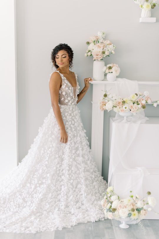 White Floral Bridal Gown